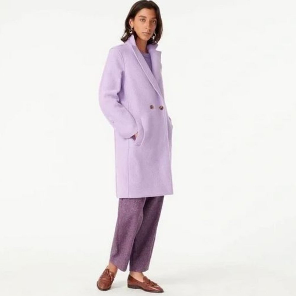 J. Crew Double Breasted Wool Lavender Purple Daphne Coat Size 2 XS